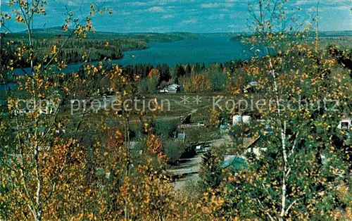 AK / Ansichtskarte Saskatchewan View overlooking Town of Big River Cowan Lake