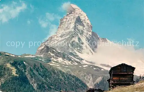 AK / Ansichtskarte Zermatt VS Le Cervin Matterhorn Walliser Alpen Berghuette Kat. Zermatt