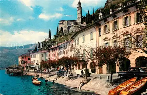 AK / Ansichtskarte Morcote Lago di Lugano Uferstrasse Luganersee Kirche