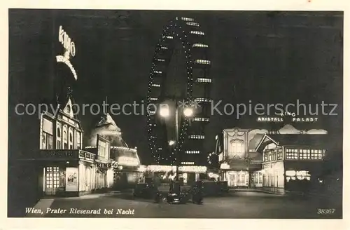 AK / Ansichtskarte Wien Prater Riesenrad bei Nacht Kat. Wien