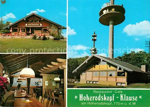 AK / Ansichtskarte Hoherodskopf Restaurant Cafe Hoherodskopf Klause Kat. Schotten