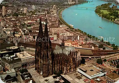 AK / Ansichtskarte Koeln Rhein Fliegeraufnahme Dom  Kat. Koeln