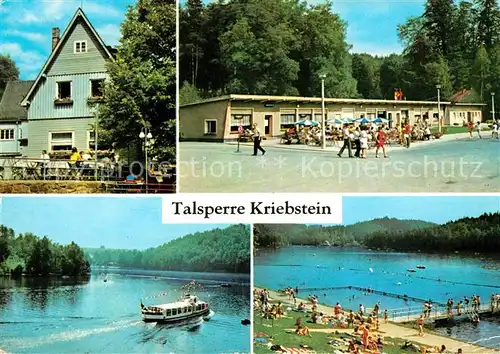 AK / Ansichtskarte Talsperre Kriebstein Dampfer Freibad Kat. Waldheim Sachsen