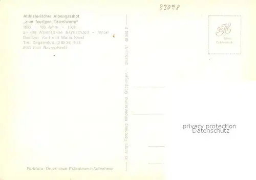 AK / Ansichtskarte Bayrischzell Alpengasthof Zum feurigen Tatzlwurm Kat. Bayrischzell