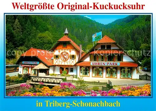 AK / Ansichtskarte Schonachbach Weltgroesste Original Kuckucksuhr Kat. Triberg im Schwarzwald