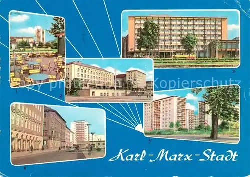 AK / Ansichtskarte Karl Marx Stadt Hochhaus Klosterstrasse Chemnitzer Hof Hotel Moskau  Kat. Chemnitz