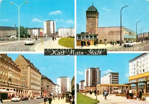 AK / Ansichtskarte Karl Marx Stadt Ernst Thaelmann Strasse Roter Turm Strasse der Nationen  Kat. Chemnitz