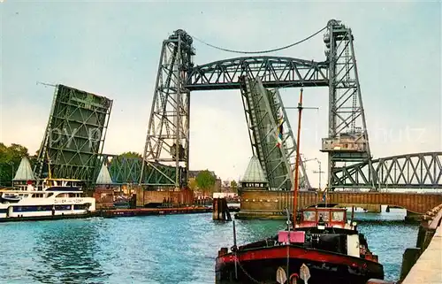 AK / Ansichtskarte Rotterdam Hef en Koningsbrug Hub  und Koenigsbruecke Frachtkahn Kat. Rotterdam