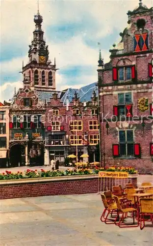 AK / Ansichtskarte Nijmegen Grote Markt met Waaggebouw en St Stevenstoren Kat. Nimwegen Nijmegen
