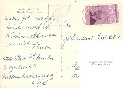 AK / Ansichtskarte Konnersreuth Oberpfalz Haus der Therese Neumann Kirchturm Kat. Konnersreuth
