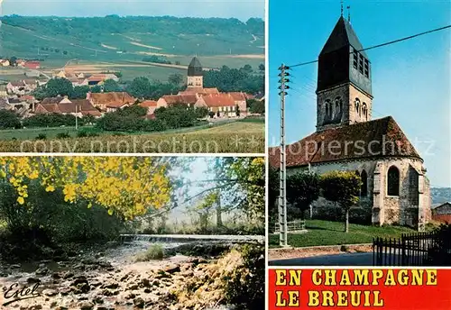 AK / Ansichtskarte Le Breuil Marne Vue generale du village et le vignoble Le Surmelin Eglise Kat. Le Breuil