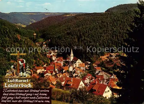 AK / Ansichtskarte Lauterbach Schwarzwald Panorama Blick von der Steinbank Wegweiser Luftkurort Kat. Lauterbach