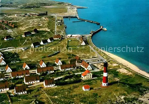 AK / Ansichtskarte Hoernum Sylt Hafen und Leuchtturm Nordseebad Fliegeraufnahme Kat. Hoernum (Sylt)