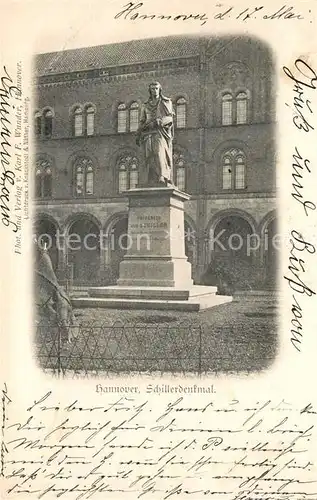 AK / Ansichtskarte Hannover Schillerdenkmal Kat. Hannover