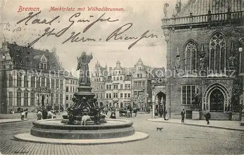 AK / Ansichtskarte Bremen Marktplatz mit Wilhadibrunnen Kat. Bremen