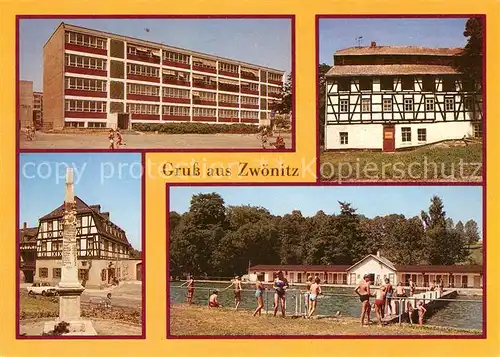AK / Ansichtskarte Zwoenitz Friedrich Engels Oberschule Technisches Denkmal Hotel Ross Kat. Zwoenitz