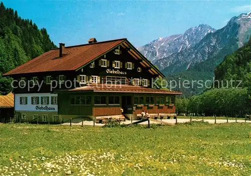 AK / Ansichtskarte Hinterstein Bad Hindelang Berggasthaus Giebelhaus Rauhhorn