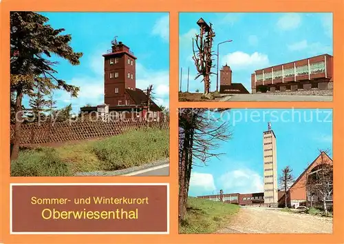 AK / Ansichtskarte Oberwiesenthal Erzgebirge Wetterwarte Gaststaette Fichtelberghaus Aussichtsturm Kat. Oberwiesenthal