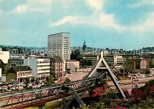 AK / Ansichtskarte Elberfeld Wuppertal Schwebebahn und Glanzstoff Hochhaus Kat. Wuppertal