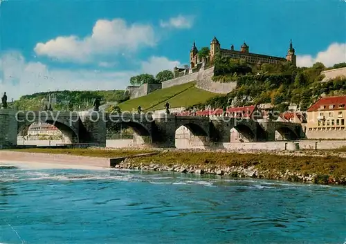 AK / Ansichtskarte Wuerzburg Blick ueber den Main zur Festung Marienberg Kat. Wuerzburg