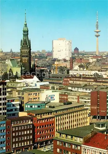 AK / Ansichtskarte Hamburg Blick auf Rathaus und Fernsehturm Kat. Hamburg