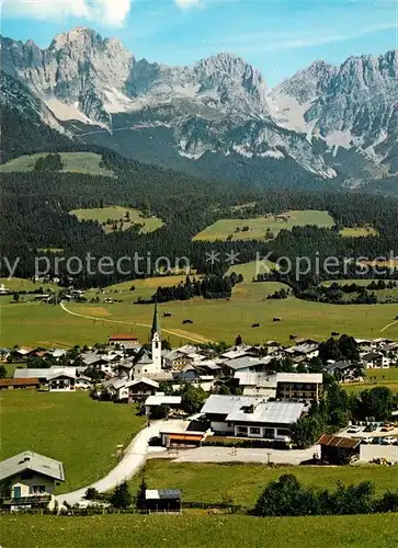 AK / Ansichtskarte Ellmau Tirol Sommerfrische Blick zum Wilden Kaiser Kaisergebirge Kat. Ellmau