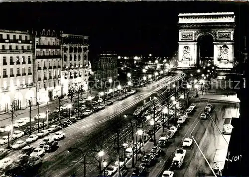 AK / Ansichtskarte Paris la nuit Avenue des Champs Elysees Arc de Triomphe Kat. Paris