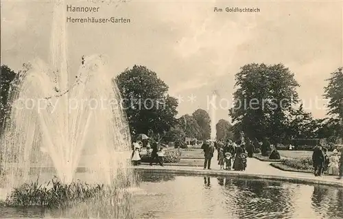 AK / Ansichtskarte Hannover Herrenhaeuser Garten Goldfischteich Fontaene Kat. Hannover