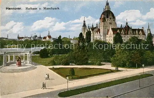 AK / Ansichtskarte Hannover Rathaus und Maschpark Kat. Hannover