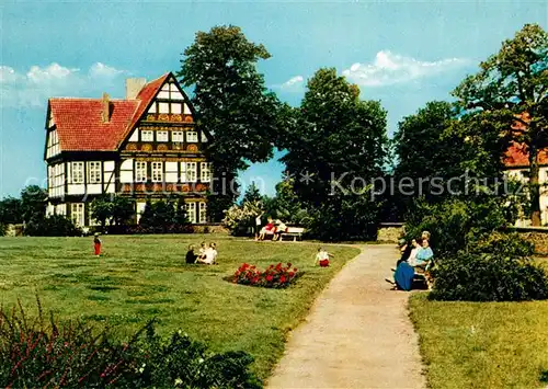 AK / Ansichtskarte Blomberg Lippe Kurgarten Burg Altes Amtshaus  Kat. Blomberg