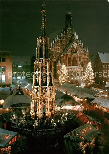 AK / Ansichtskarte Nuernberg Christkindlesmarkt Schoener Brunnen Kat. Nuernberg