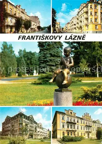 AK / Ansichtskarte Frantiskovy Lazne Strassenpartien Kurpark Statue Kurhaeuser Kat. Franzensbad