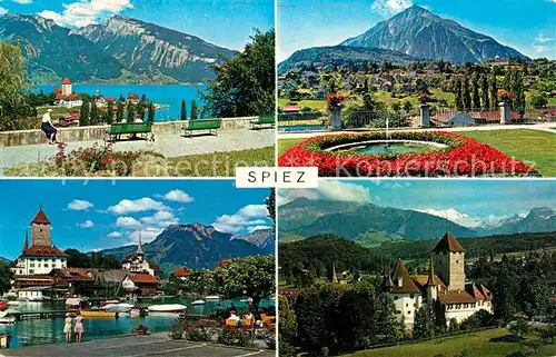 AK / Ansichtskarte Spiez BE Park Burg Panorama Kat. Spiez