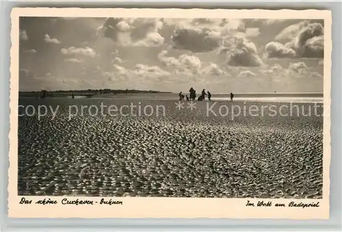 AK / Ansichtskarte Cuxhaven Duhnen Nordseebad Im Watt am Badepriel