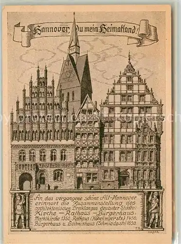 AK / Ansichtskarte Hannover Kirche Rathaus und Buergerhaus Alt Hannover Kat. Hannover