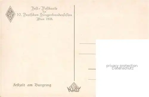 AK / Ansichtskarte Wien Festpostkarte des Deutschen Saengerbundes 1928 Kat. Wien