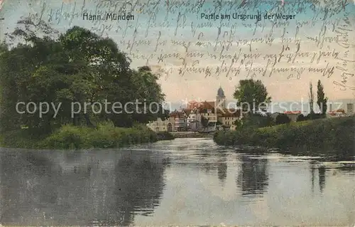 AK / Ansichtskarte Hann. Muenden Partie am Ursprung der Weser Kat. Hann. Muenden