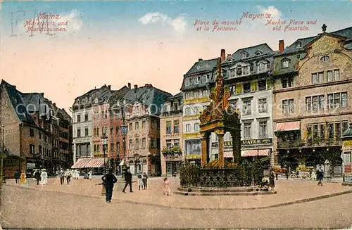 AK / Ansichtskarte Mainz Rhein Marktplatz und Marktbrunnen