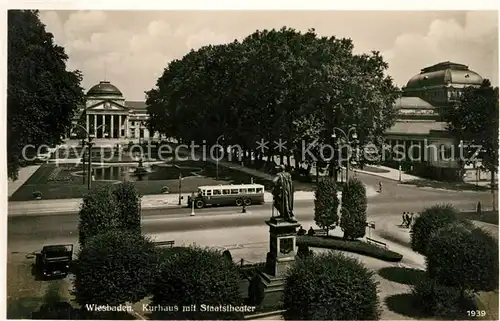 AK / Ansichtskarte Wiesbaden Kurhaus mit Staatstheater Kat. Wiesbaden