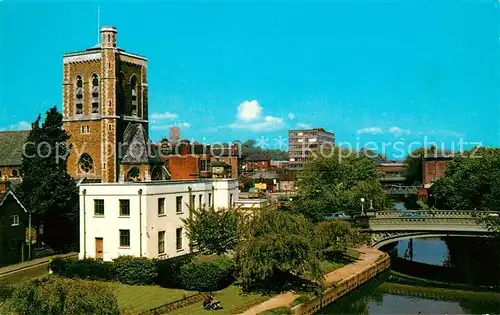 AK / Ansichtskarte Guildford River Wey Bridge Church Kat. Guildford