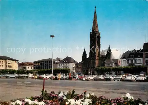 AK / Ansichtskarte Saarlouis Grosser Markt mit Ludwigskirche Kat. Saarlouis