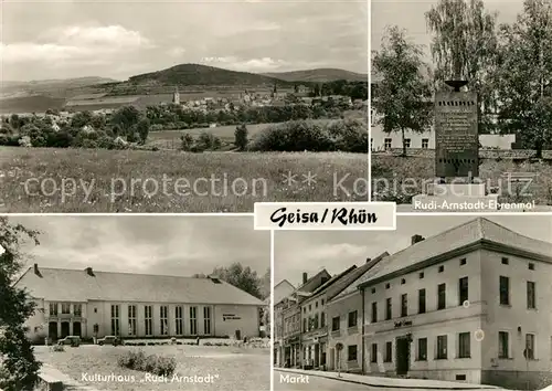 AK / Ansichtskarte Geisa Landschaftspanorama Rudi Arnstadt Ehrenmal Kulturhaus Markt Kat. Geisa