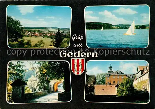 AK / Ansichtskarte Gedern Landschaftspanorama See Segeln Schloss Kat. Gedern
