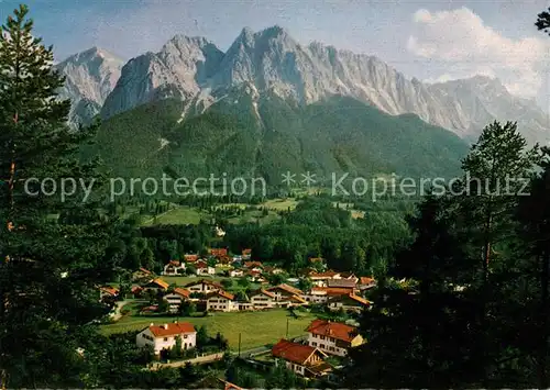 AK / Ansichtskarte Grainau Landschaftspanorama mit Alpspitze Wadenstein Zugspitze Wettersteingebirge Kat. Grainau