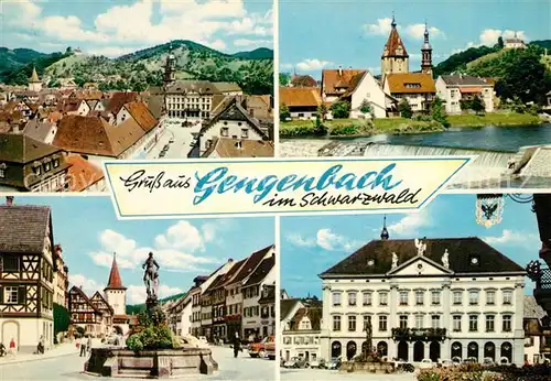 AK / Ansichtskarte Gengenbach Teilansichten Brunnen Kinzig Wehr Kat. Gengenbach Schwarzwald