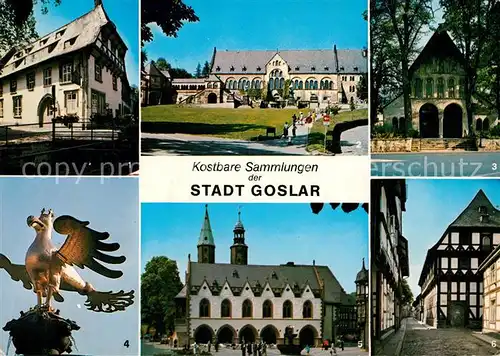 AK / Ansichtskarte Goslar Museum Kaiserplatz Domvorhalle Marktbrunnen Rathaus Moenchehaus Kat. Goslar