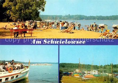 AK / Ansichtskarte Ferch Strandbad Anlegestelle Weisse Flotte Seglerhafen Schwielowsee Kat. Schwielowsee