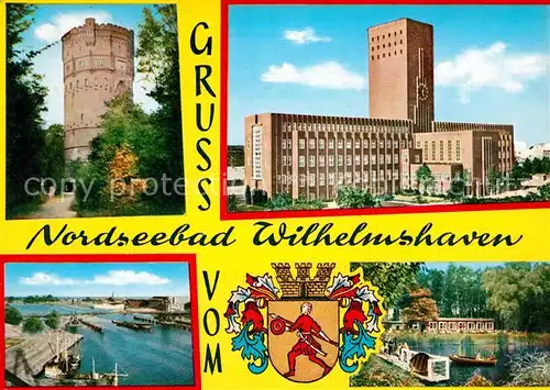 AK / Ansichtskarte Wilhelmshaven Wasserturm Rathaus Kaiser Wilhelm Bruecke Stadtpark Kat. Wilhelmshaven