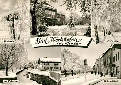 AK / Ansichtskarte Bad Woerishofen Wegkreuz Elsterweg Kurhaus Muehlbach Kneippstrasse Winter Kat. Bad Woerishofen
