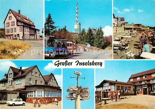 AK / Ansichtskarte Grosser Inselsberg Jugendherberge Berggasthof Terrasse HO Gaststaette Wegweiser Kat. Brotterode